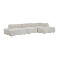 MODULIERBARES Sofa - 4 Personen - stoff - beige Ruzolo - Beige, Textil (330/67/169cm) - Vente-Unique