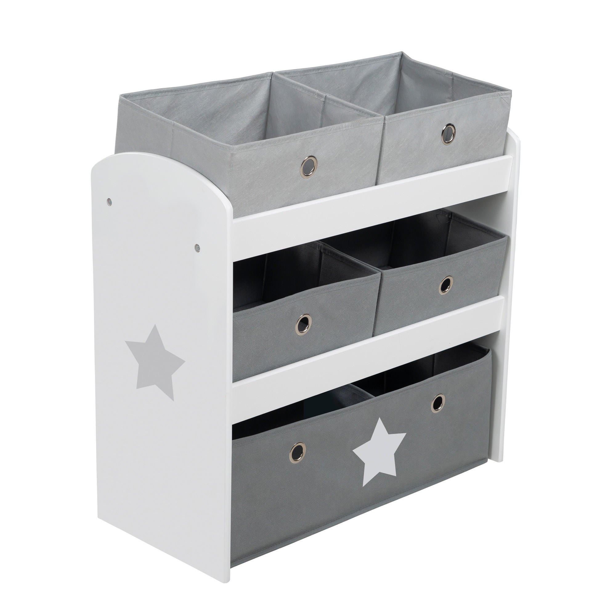 SPIELREGAL Stars - Grau, Holzwerkstoff (63.5/67/29.5cm) - Roba