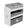 SPIELREGAL Stars - Grau, Holzwerkstoff (63.5/67/29.5cm) - Roba
