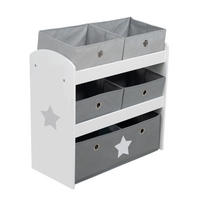 SPIELREGAL Stars - Grau, Holzwerkstoff (63.5/67/29.5cm) - Roba