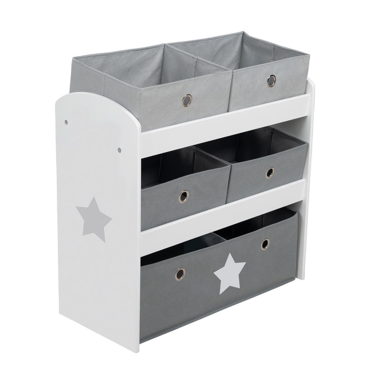 SPIELREGAL Stars - Grau, Holzwerkstoff (63.5/67/29.5cm) - Roba