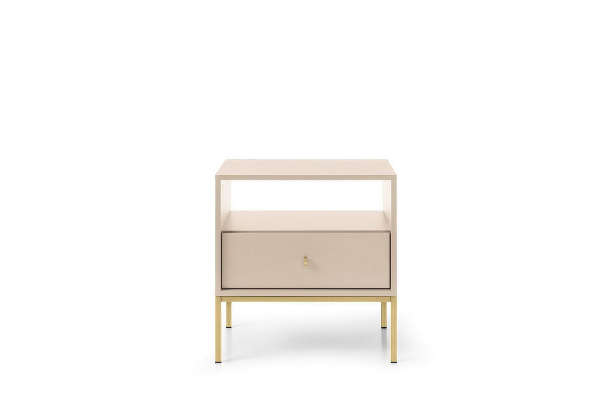NACHTTISCH Onom 54x56x39 cm - Modern Nachtschrank zum Schlafzimmer - EIN praktischer Commode aus Spanplatten - Beige - Beige, Holzwerkstoff (54/56/39cm) - Chilly
