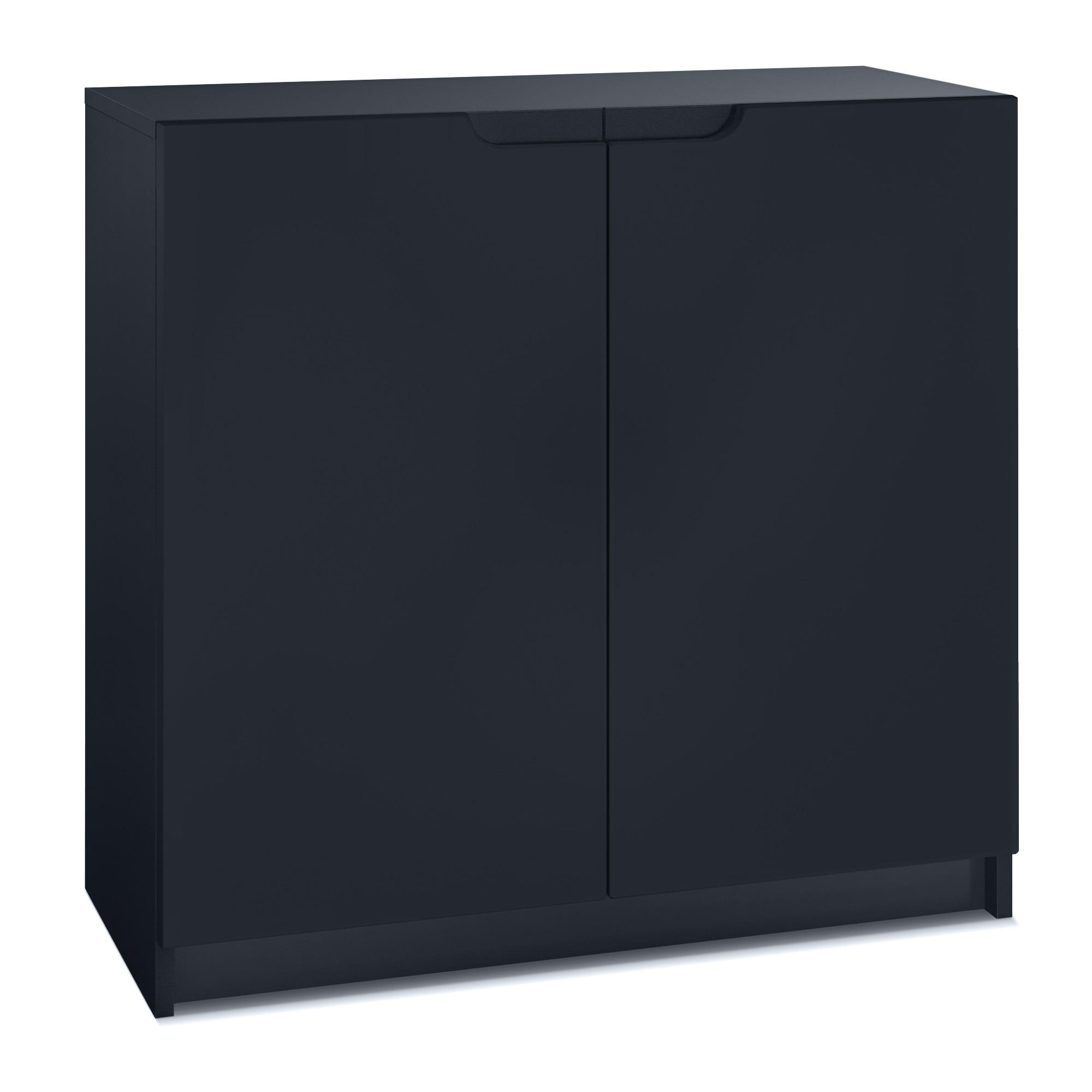 KOMMODE Logan Fronten in Schwarz matt - Schwarz, Holzwerkstoff (82/78/37cm) - Vladon