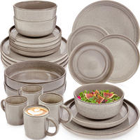 TAFELSERVICE KAIRO CLAY - 30 teilig aus Steingut - Grau, Keramik (70/30/70cm) - Sänger