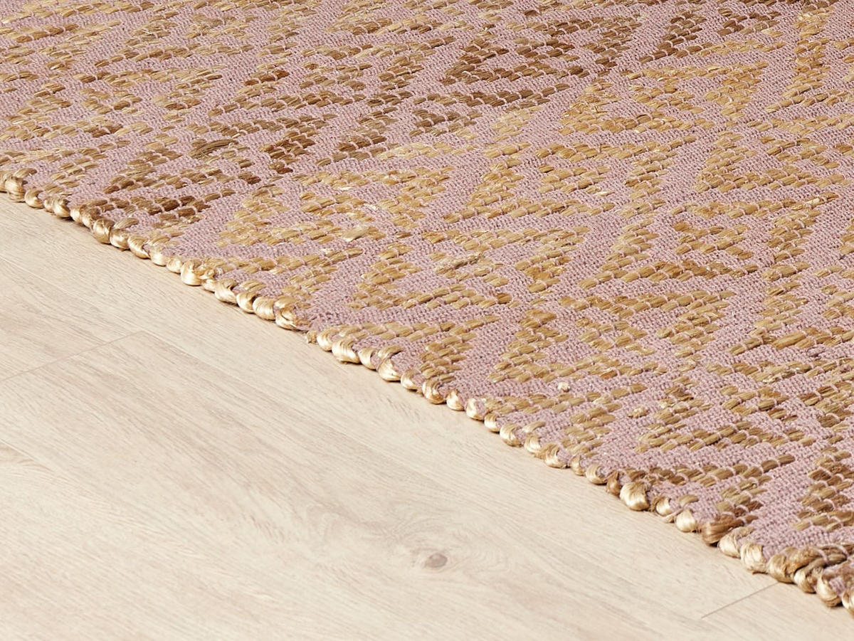 TEPPICH geflochten Gerze 200/140 cm - Pink, Textil (140/200cm) - Beliani