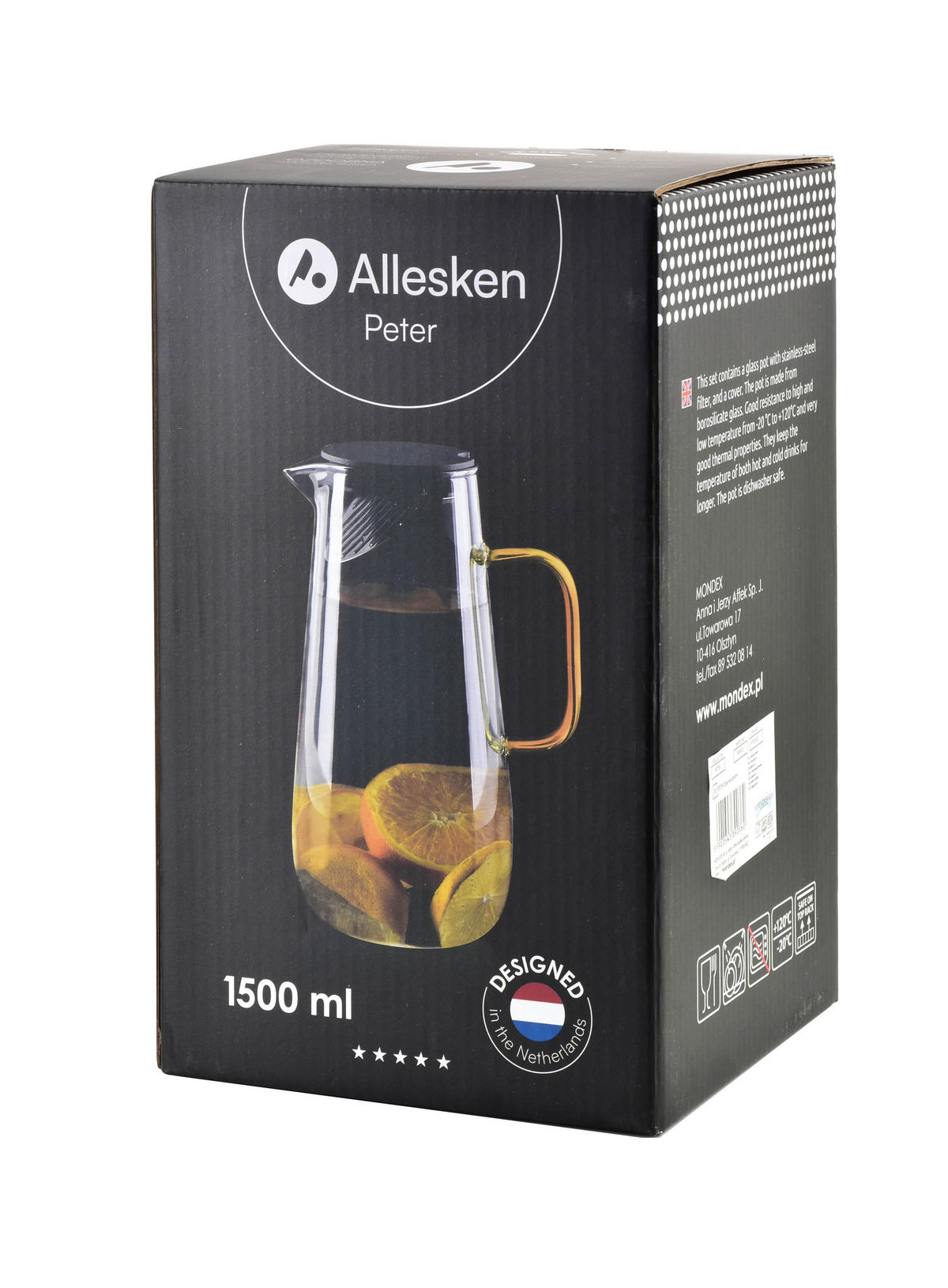 KRUG Peter grau 13/14.5/24.5 cm Glas - Transparent, Glas (1.5L) - Mondex