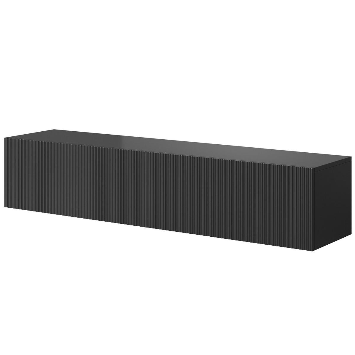 TV-HÄNGEBOARD Veldio mit gefräster Front Schwarz 140 cm - Schwarz, Holzwerkstoff (140/28.5/31.6cm) - Selsey