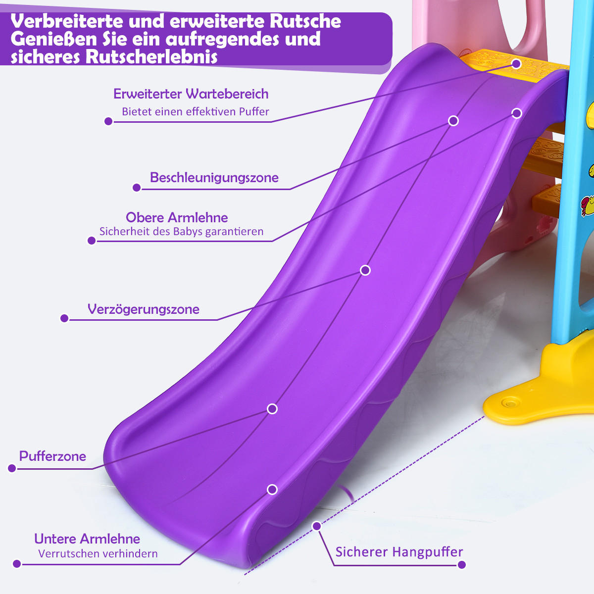 SPIELPLATZ kinder 6 in 1 Multicolor - Multicolor, Kunststoff (174/115/209cm) - COSTWAY