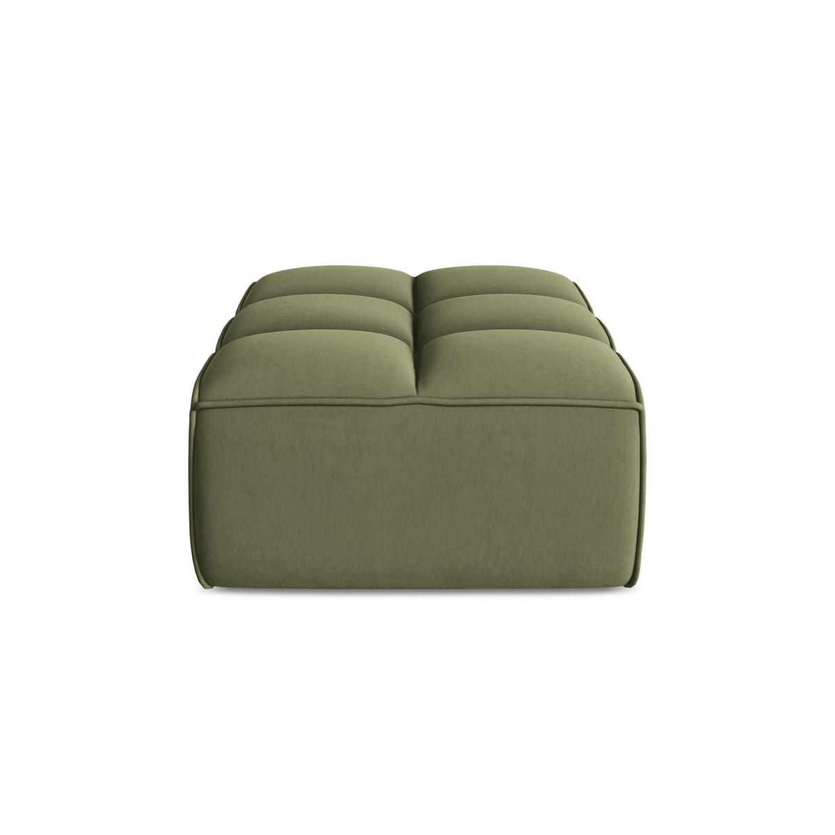 POUF Samt Stoff Grün - Schwarz/Olivgrün, Kunststoff/Textil (80/43/93cm) - LaMiaSofa