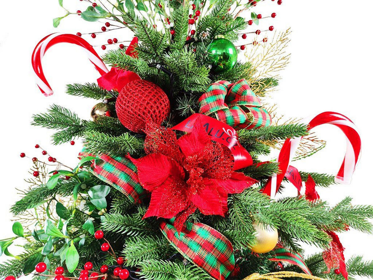 WEIHNACHTSBAUMSCHMUCK-SET SANTA CLAUS, 87-teilig, für Weihnachtsbäume 120–210 cm, inkl. Aufbewahrungsbox - Rot/Goldfarben, Kunststoff/Textil (55/50/75cm) - LAALU