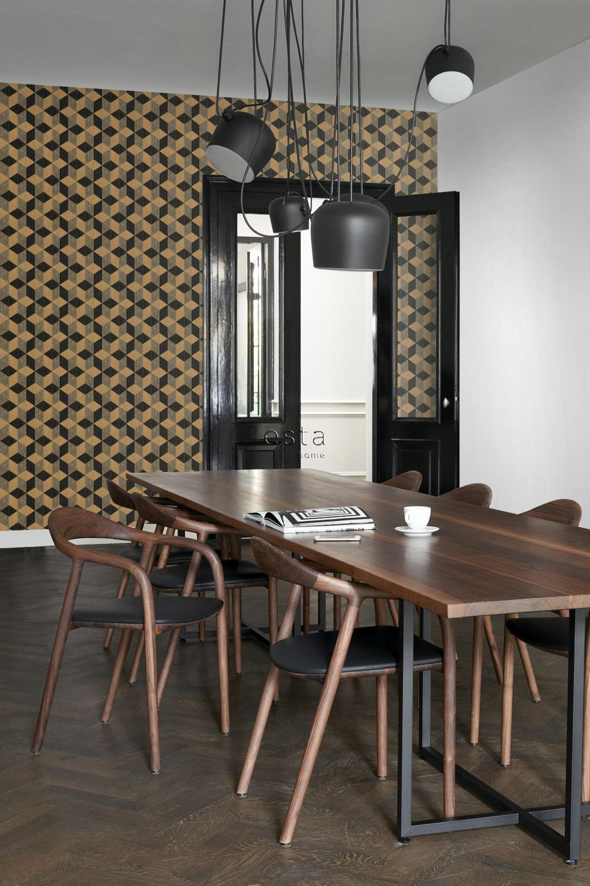 XXL-VLIESTAPETE grafisches 3D Muster 50 x 900 cm - Braun, Papier (50/900cm) - ESTAhome