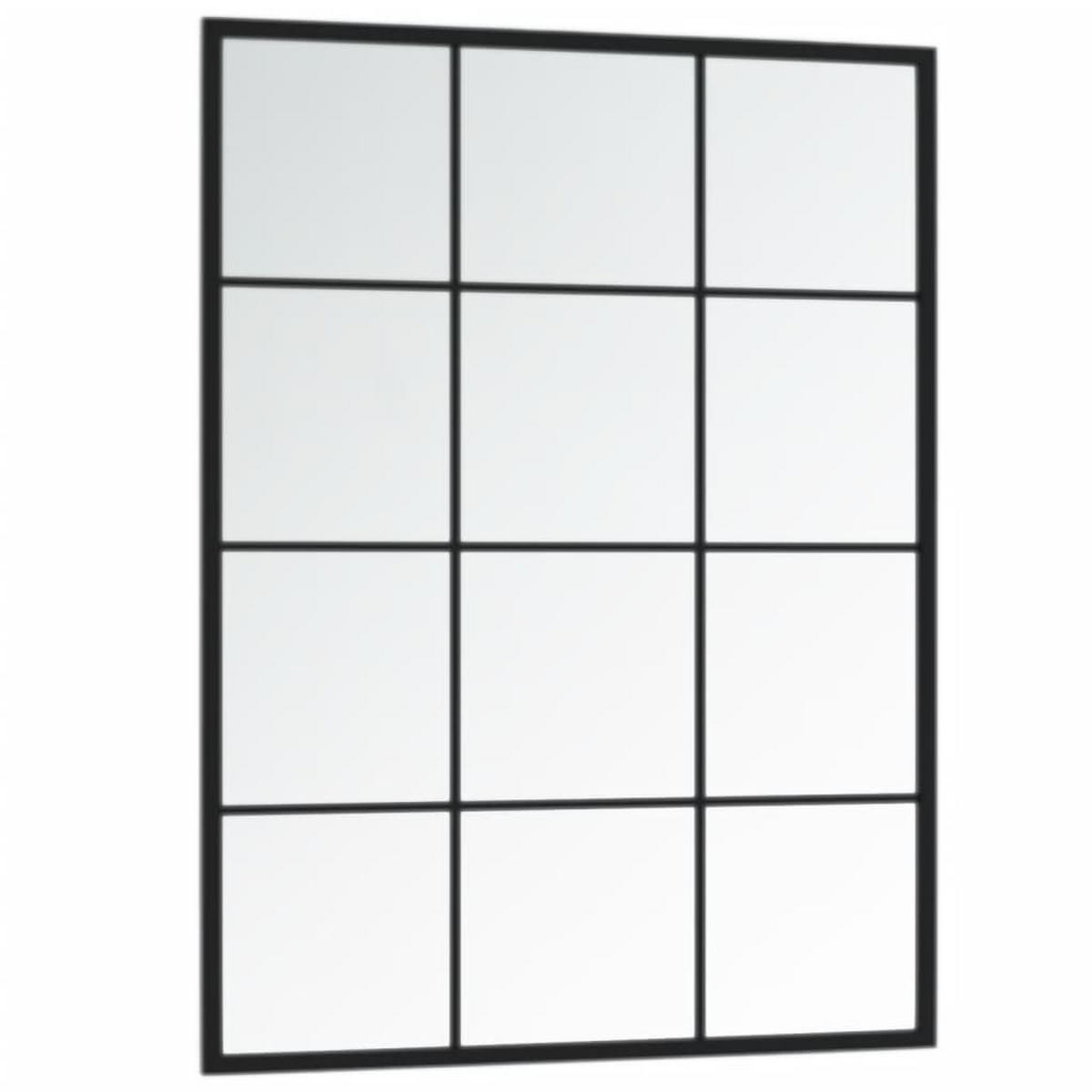 WANDSPIEGEL Schwarz 80x60 cm Metall - Schwarz, Metall (60/80/1cm) - furnicato