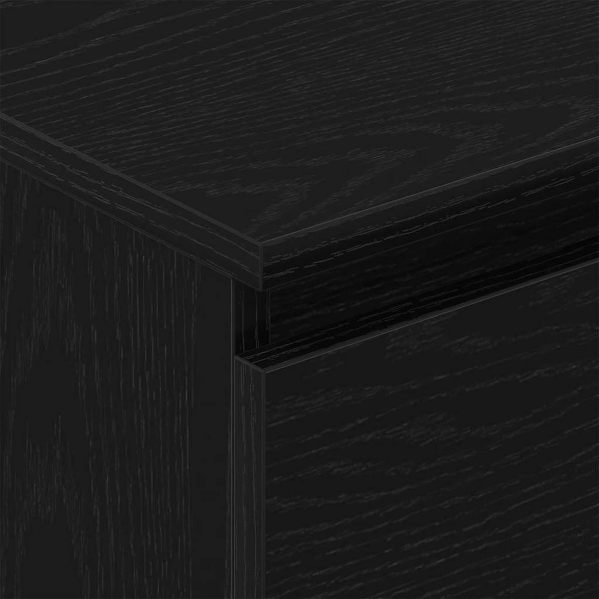 SIDEBOARD Schwarz Eichen-Optik 60/35/98,5 Cm Holzwerkstoff - Schwarz, Holzwerkstoff (35/98.5/60cm) - vidaXL