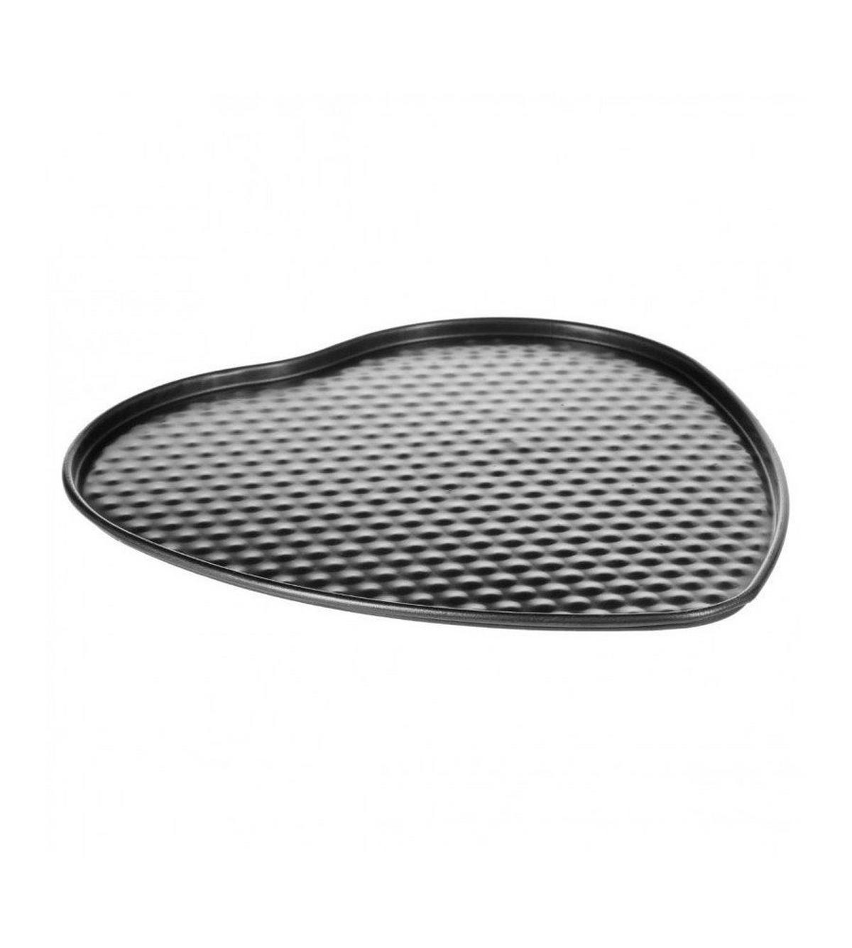 BACKFORM Blatt mit Herzmotiv 24/23/6,5 cm - Schwarz, Metall (23/6.5/24cm) - 5five Simply Smart