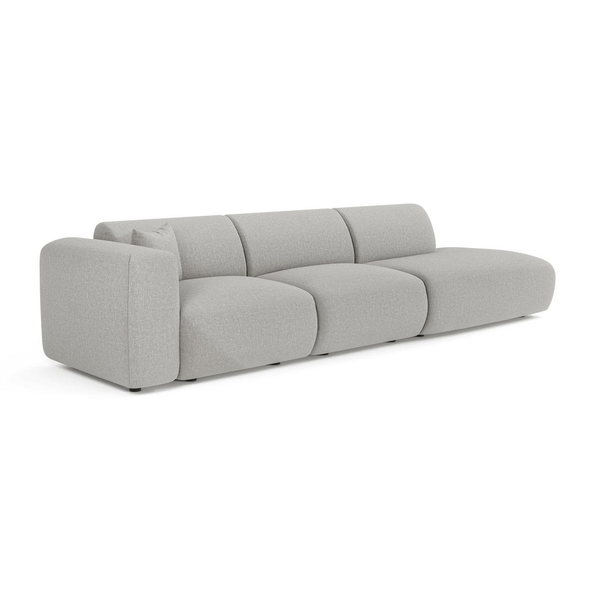 SOFA 5-Sitzer Rastergewebe Hellgrau 310cm - Hellgrau/Grau, Textil (310/73/96cm) - Sia Home