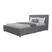 POLSTERBETT Salerno Cord grau 140x200 cm - Grau, Textil (140/200cm) - Juskys