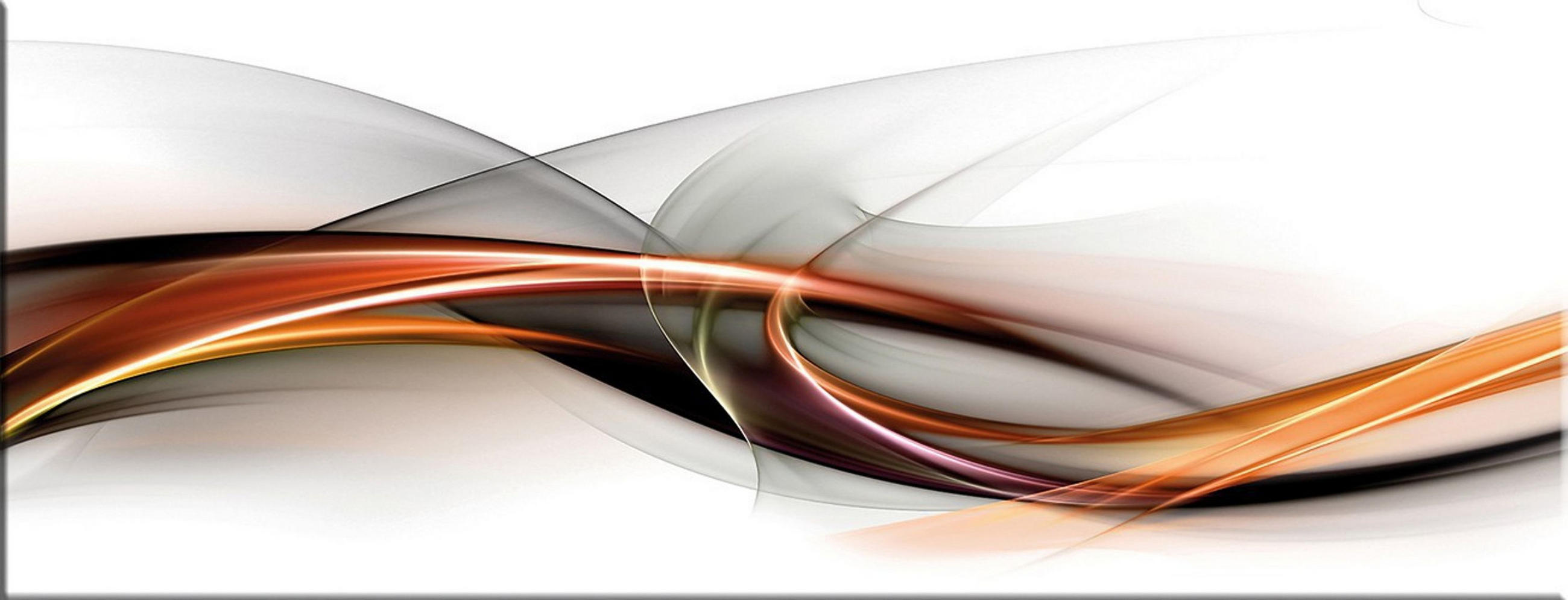 GLASBILD 80x30 cm Abstrakt Orange Schwarz - Orange, Glas (80/30cm) - artissimo