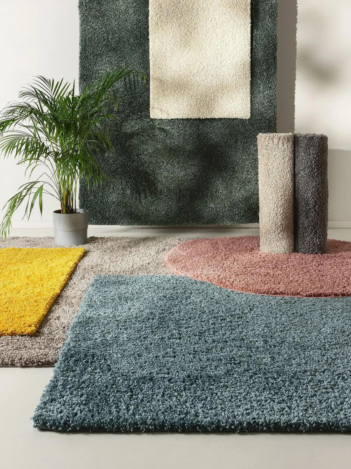 PRALNA kosmata preproga Soho svetlo siva 200x200 cm - svetlo siva, umetna masa (200/200cm) - benuta