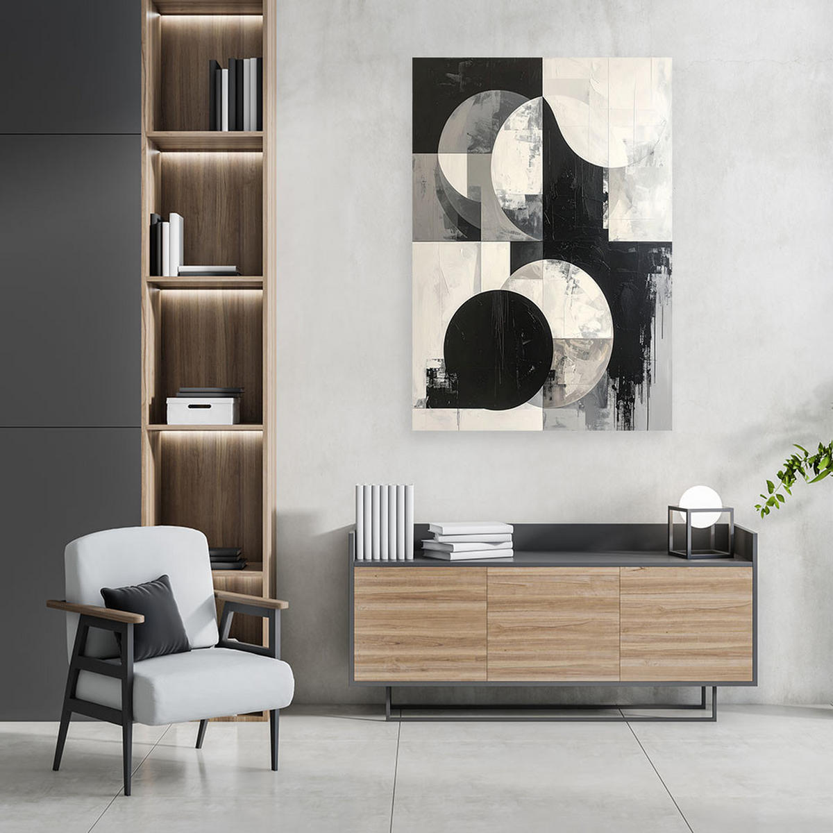 LEINWANDBILD 3D und geometrisch 80x120cm - Grau, Textil (80/120cm) - Feeby