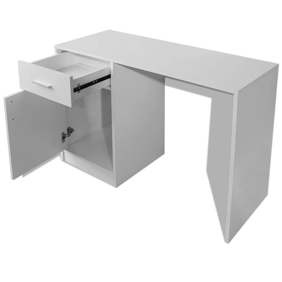 SCHREIBTISCH mit 1 Schublade, 1 Schrank 100/40/73 cm aus Holzwerkstoff, MDF Weiß - Weiß, Holz (40/100/73cm) - vidaXL