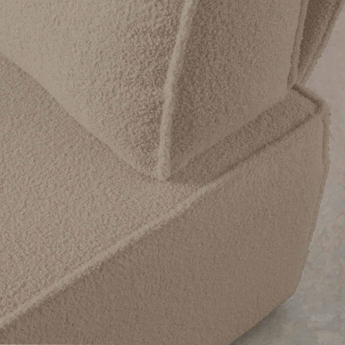 3-SITZER-SOFA Chaiselongue bezogen Bouclé und Kiefernholz Stein LEA - Braun, Textil (278/87/90cm) - RNT By Really Nice Things