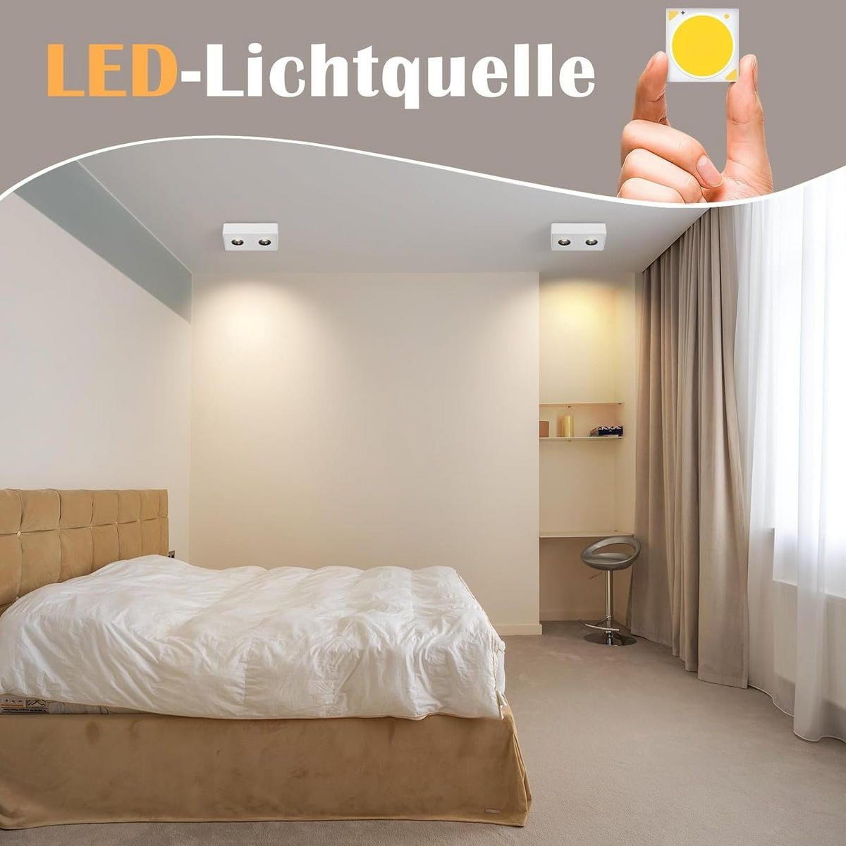LED-DECKENLEUCHTE Traum 23/14/6 cm - Weiß, Metall (23/14/6cm) - Nettlife