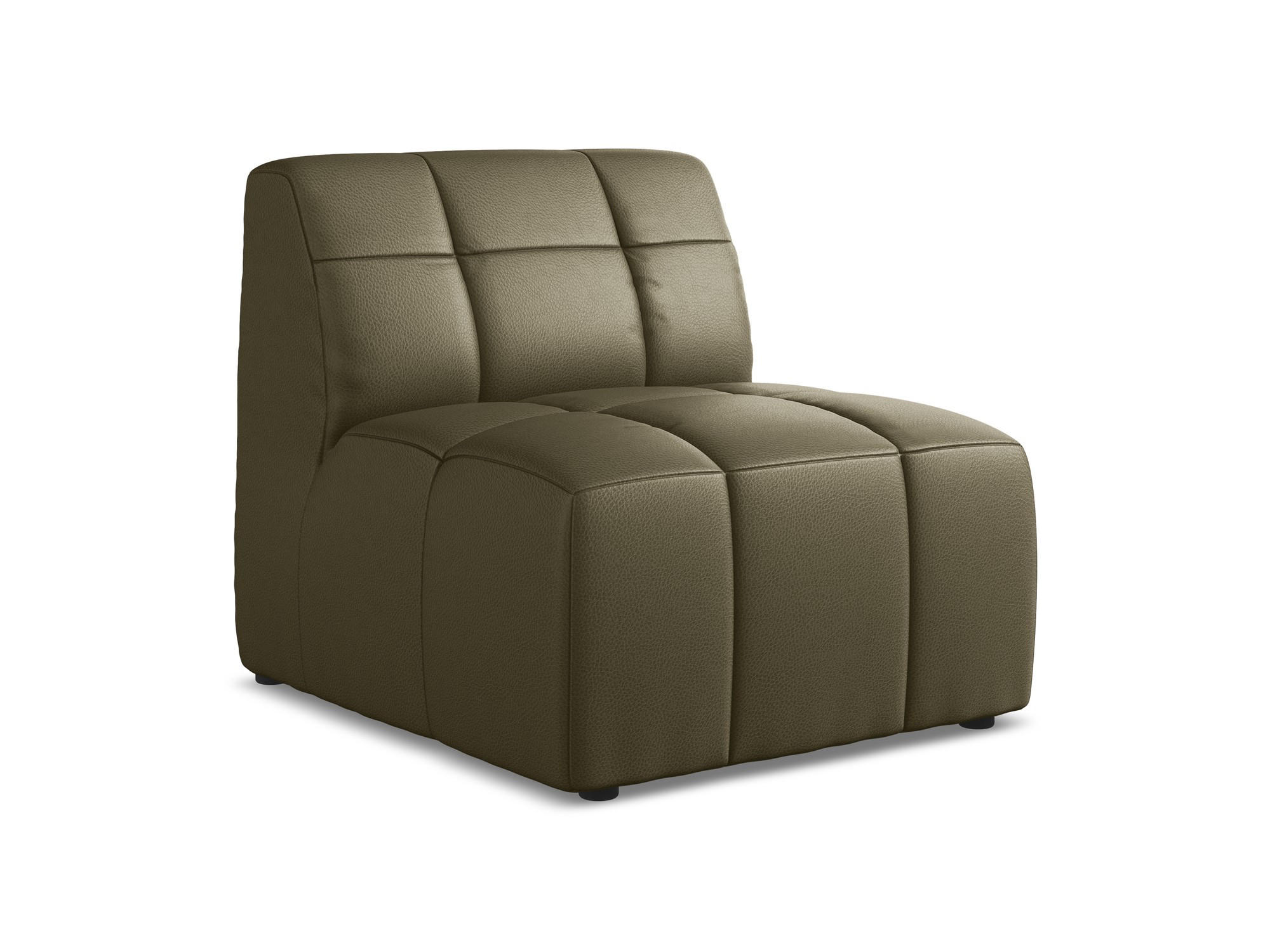 SOFAELEMENT Kunstleder Grün - Schwarz/Olivgrün, Holzwerkstoff/Kunststoff (75/77/90cm) - Makamii