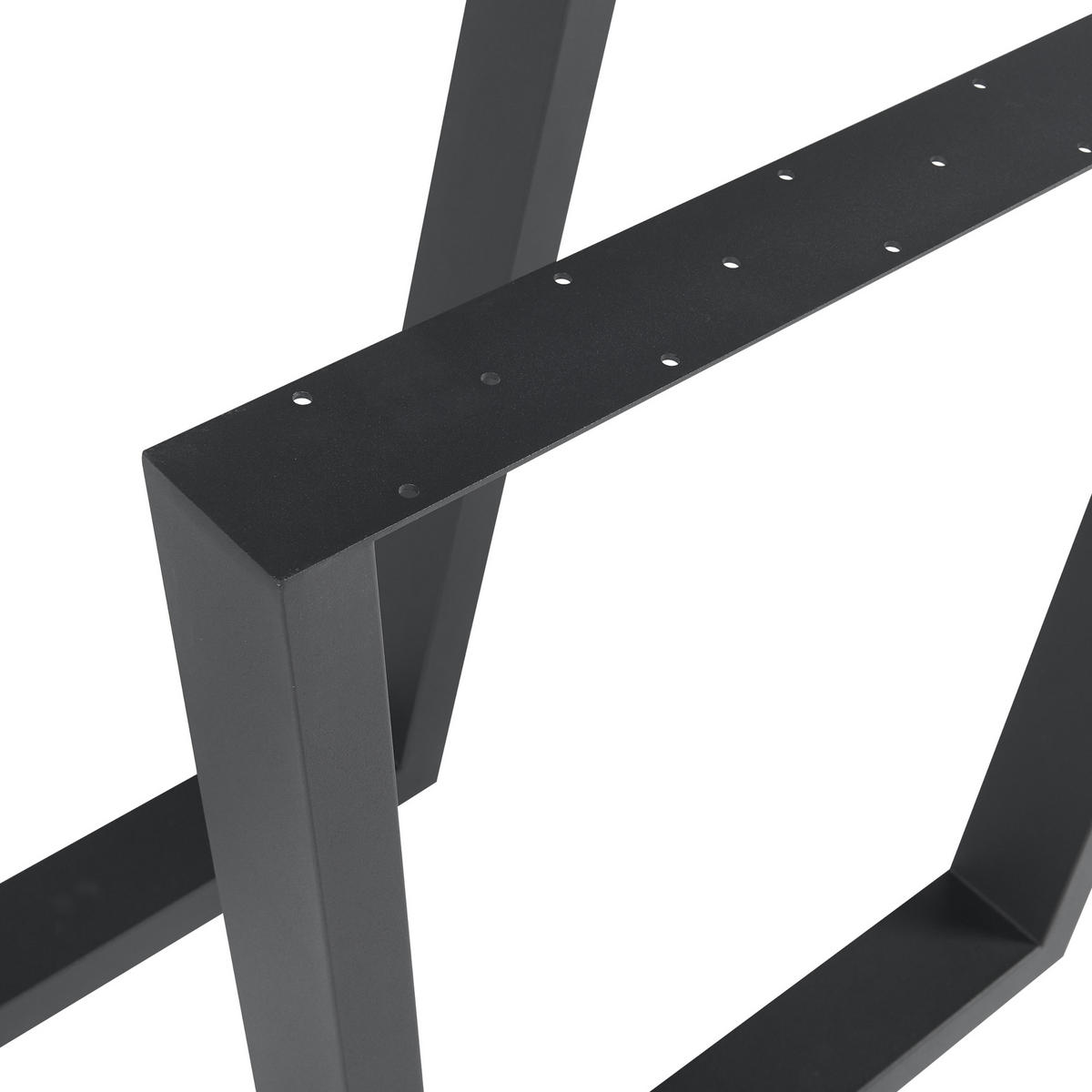 TISCHGESTELL-SET 2 TLG. Lalling - Schwarz, Metall (75/72/8cm) - [en.casa]
