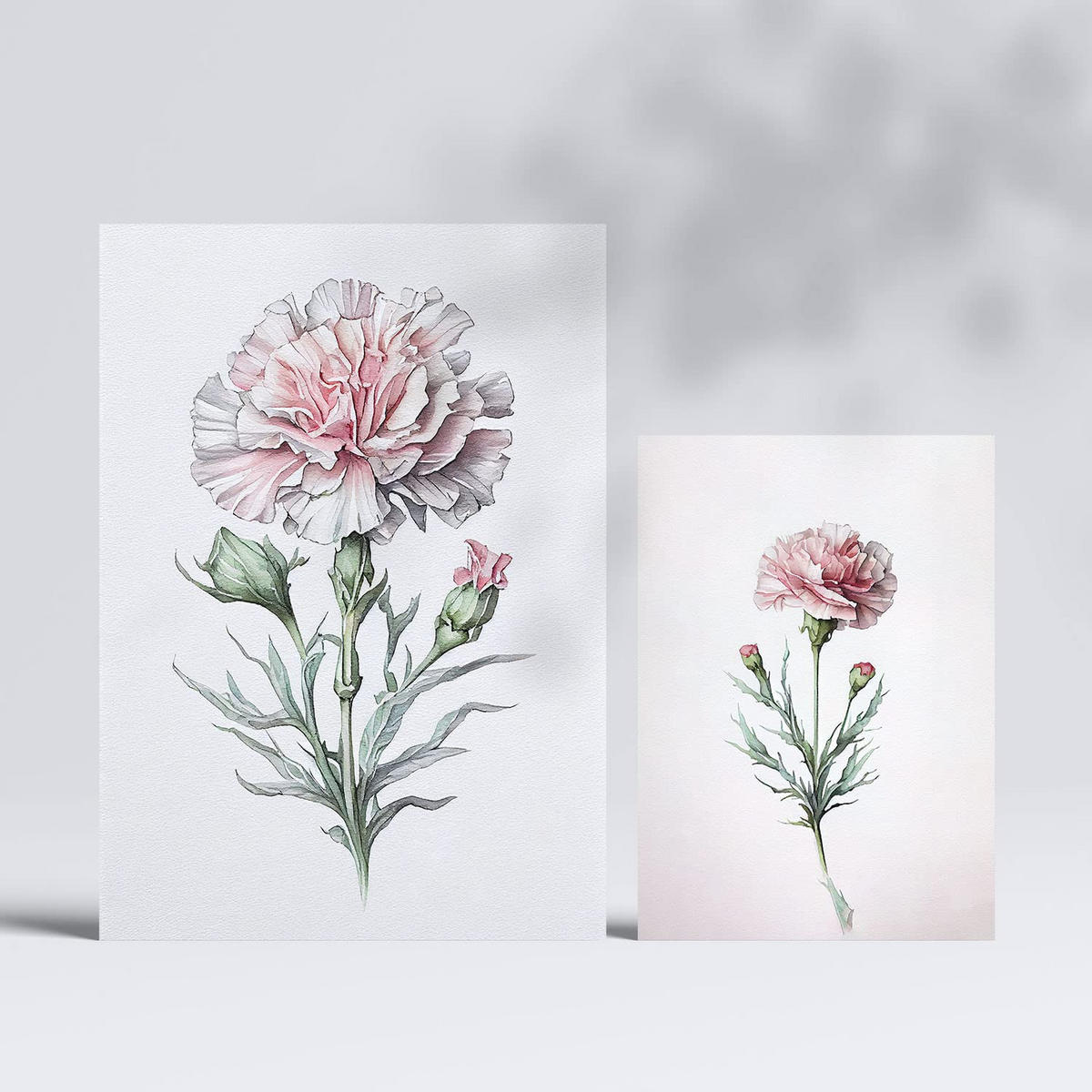 POSTER Set Mit 6 Hellrosa Blumen Vollfarbige Blumenmotiven A3 & A4 Rahmenlos - Klar, Papier (29/3cm) - Nacnic