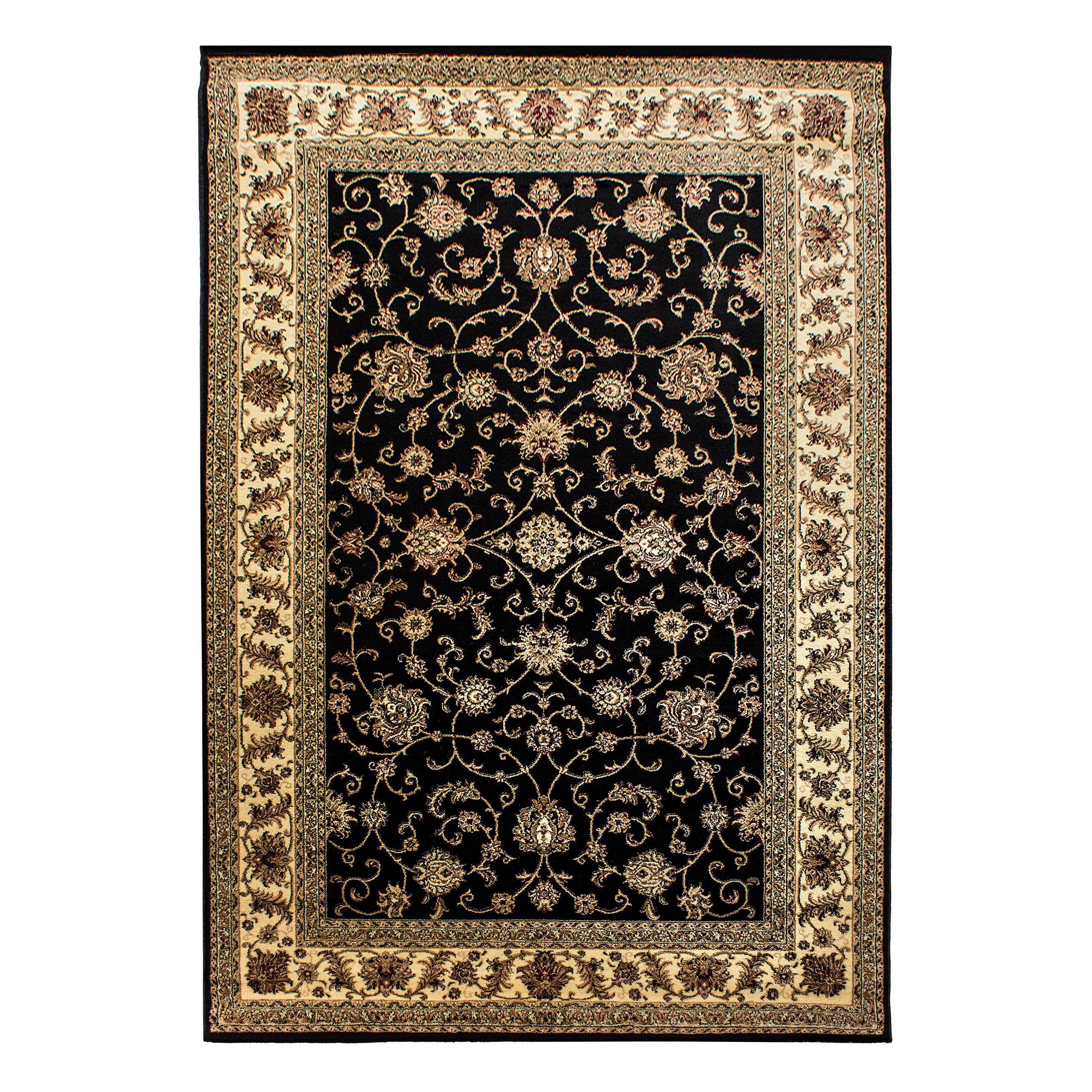 TEPPICH Orient Kurzflor klassisch Polypropylen Wohnzimmer Schwarz Rechteckig 160x230 - Schwarz, Textil (160/230cm) - KADIMA DESIGN