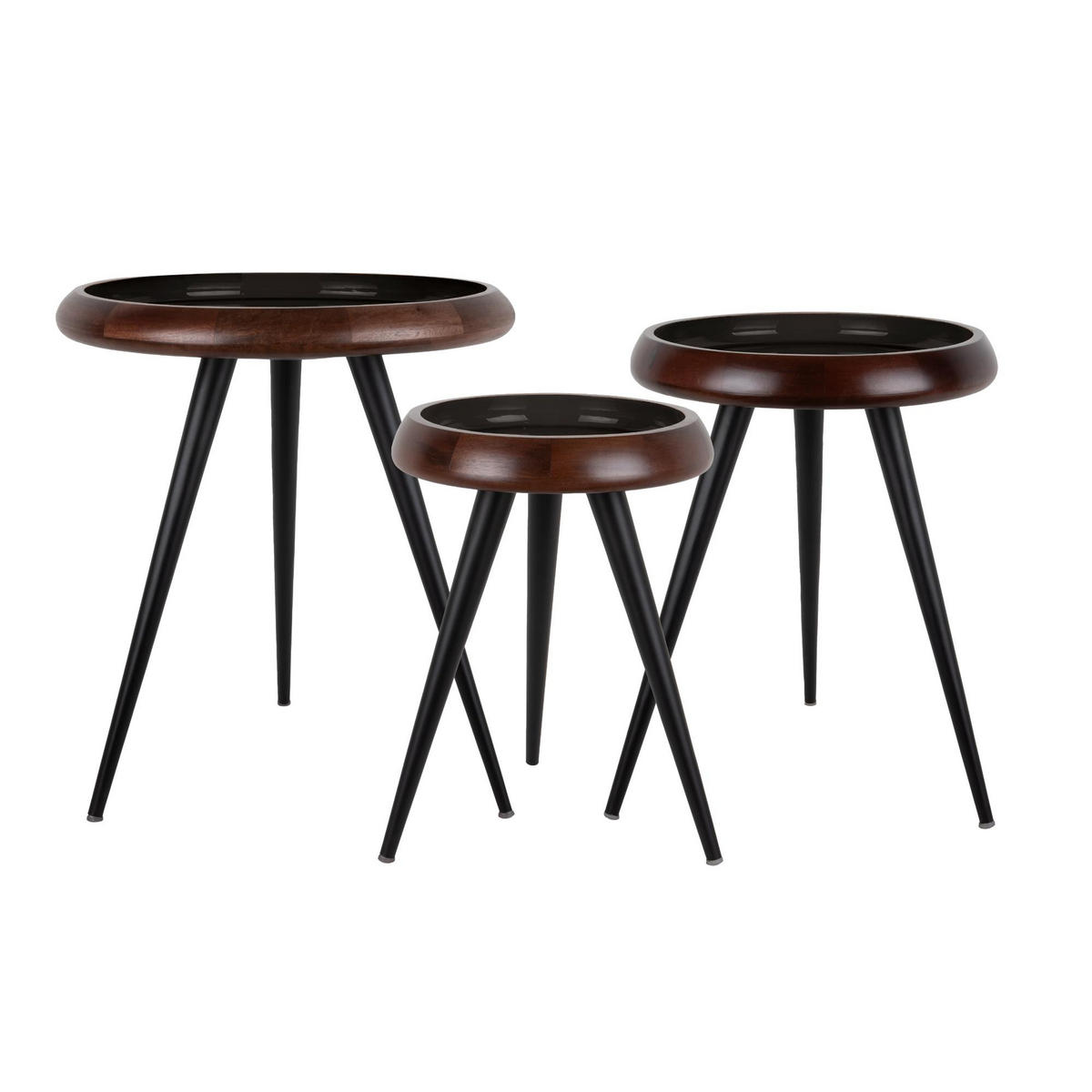 BEISTELLTISCH Tripod Schwarz 33/33/46 cm - Schwarz, Holz (33/33/46cm) - Leitmotiv