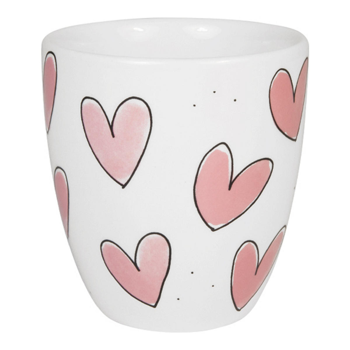 MINI-BECHER Rosa Herzen in Rosa - 200 ml - Pink, Keramik (0.2L) - Blond Amsterdam