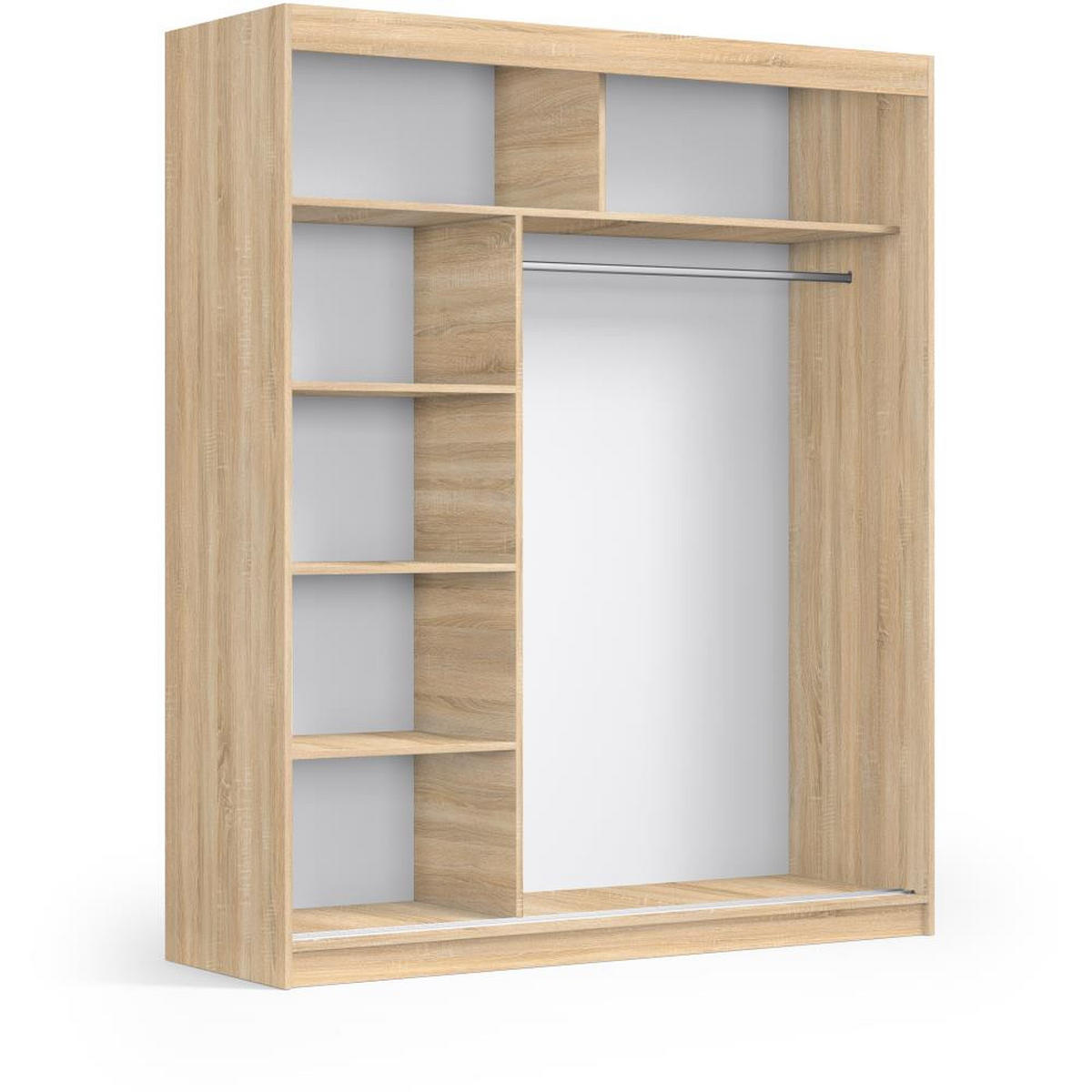 SCHWEBETÜRENSCHRANK Katrina eiche Sonoma 180/215,5/59 cm 2-türig - Sonoma Eiche, Holzwerkstoff (180/215.5/59cm) - Beautysofa