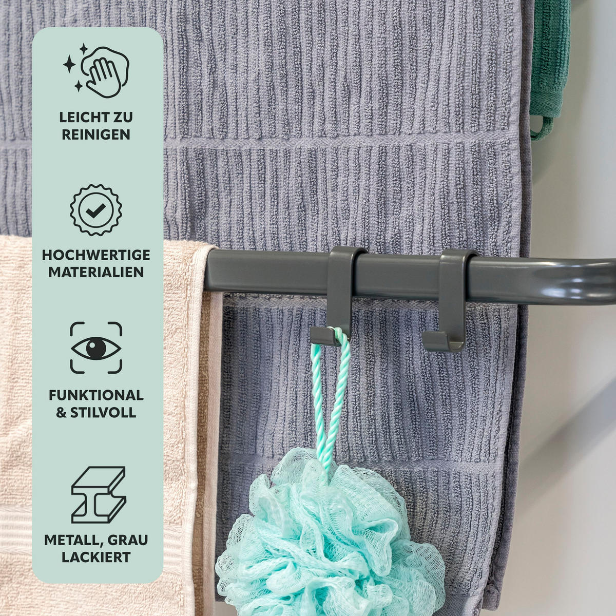 TÜR-HÄNGEREGAL, grau, Metall - Grau, Metall (65/86/17cm) - bremermann