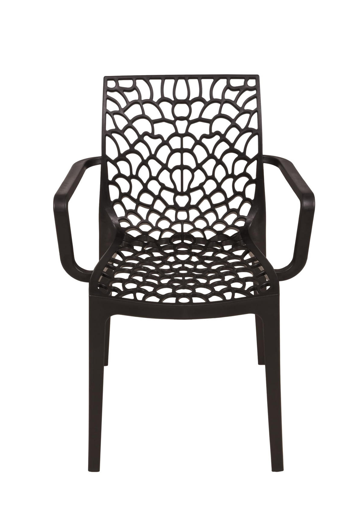 GARTENSTUHL 2er Set Ivar Schwarz Gartenstühle - Schwarz, Kunststoff (58/81/52cm) - DELUKE