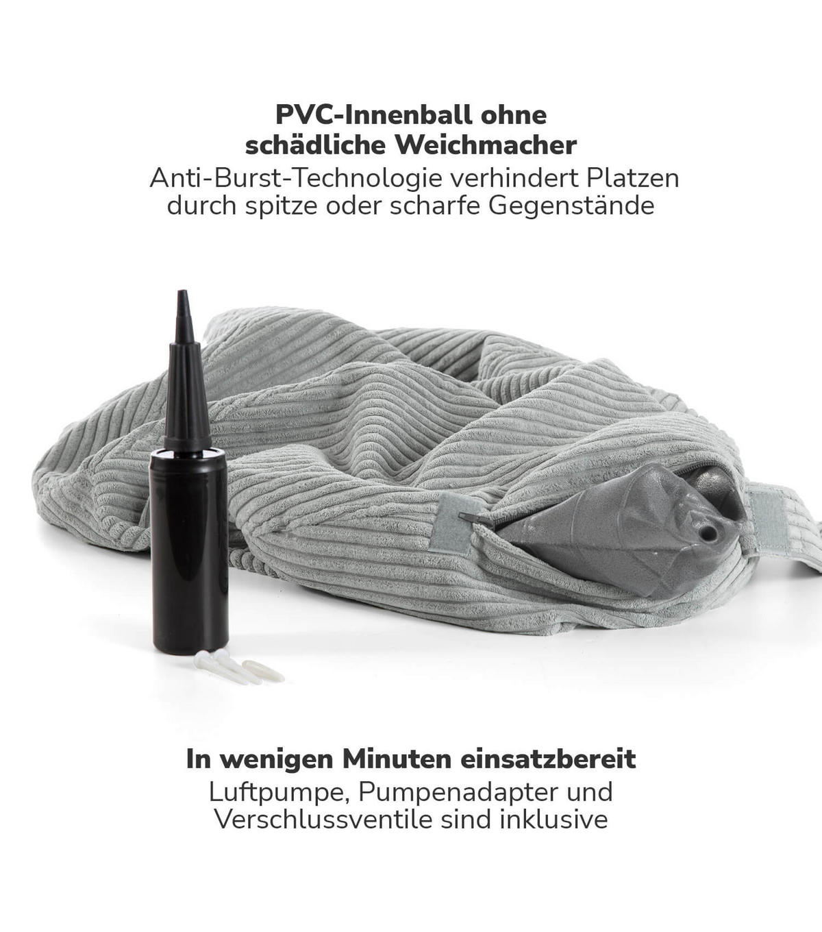 SITZBALL Der Sportliche - Grau, Textil (65/65/65cm) - Mokebo