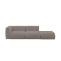 SOFA Ottomane Links MIRA-S3 296x89x70 Braun Bouclé - Dunkelbraun/Schwarz, Holzwerkstoff/Kunststoff (296/70/89cm) - ALTDECOR