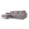 ECKSOFA mit Schlaffunktion Samt Stoff Violett - Lila/Flieder, Textil/Metall (162/242cm) - Makamii