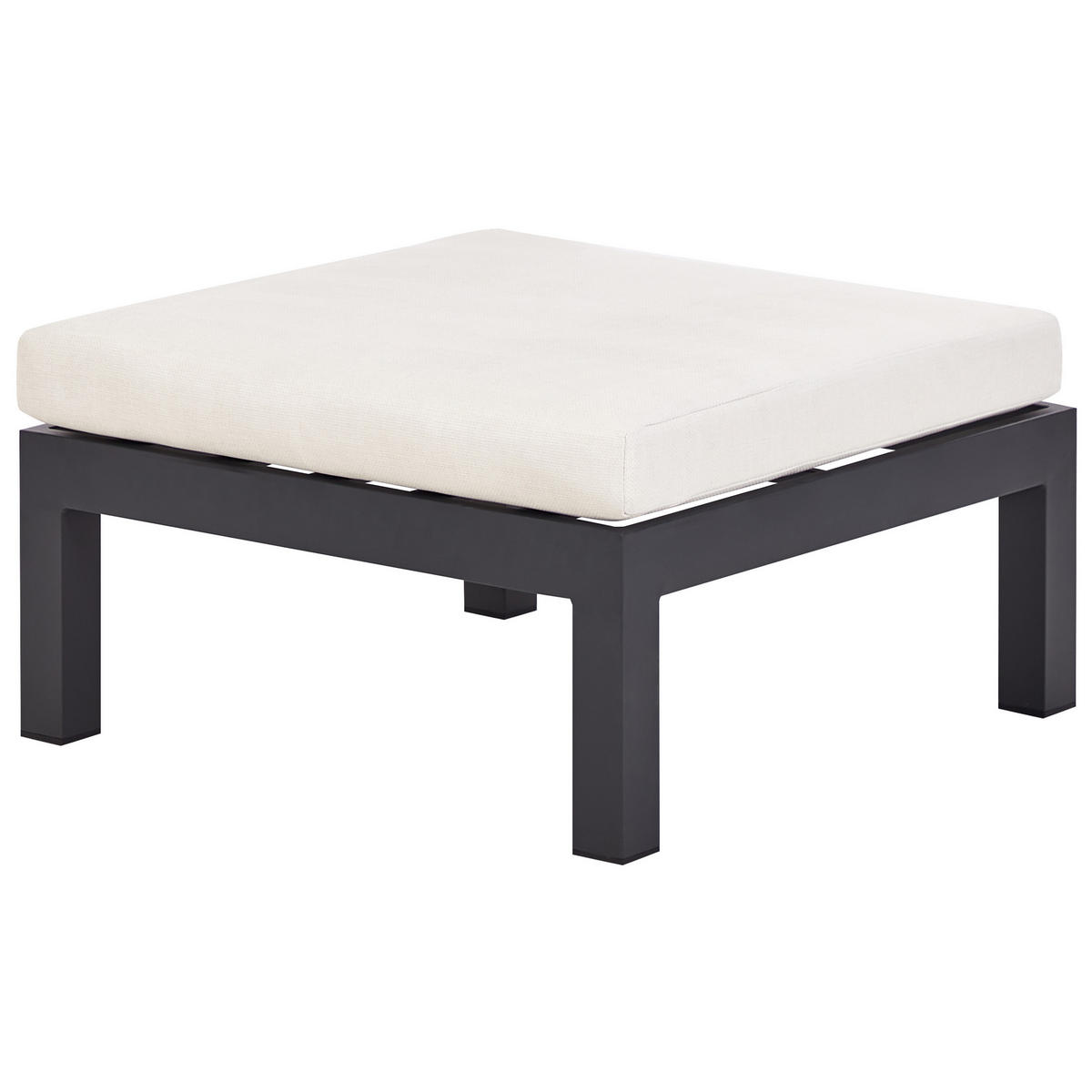 LOUNGE-SET 5-sitzer Aluminium Cremeweiß Messina - Schwarz/Weiß, Metall - Beliani