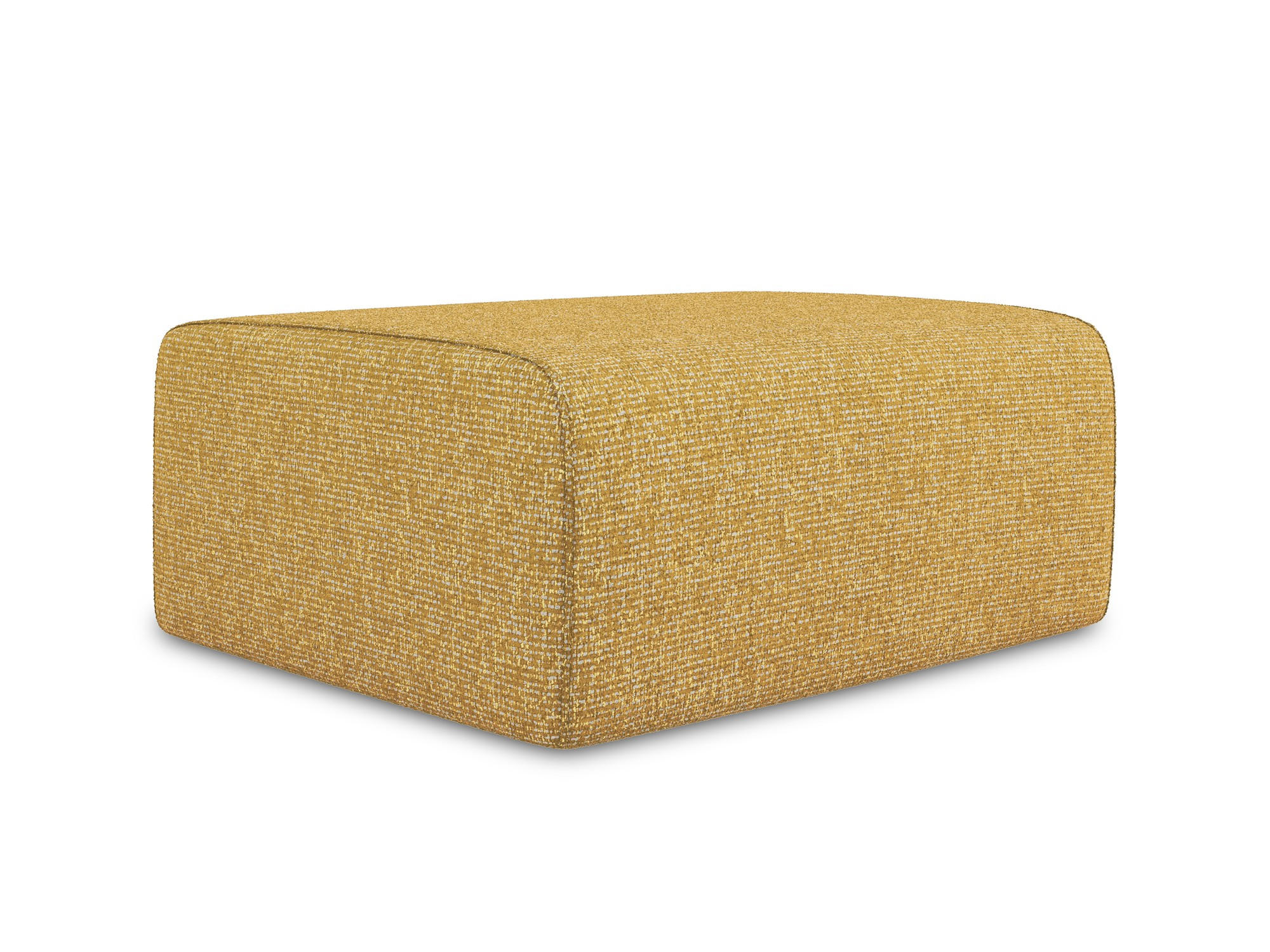 POUF Strukturstoff Stoff Gelb - Currygelb/Gelb, Kunststoff/Textil (90/80/60cm) - Makamii