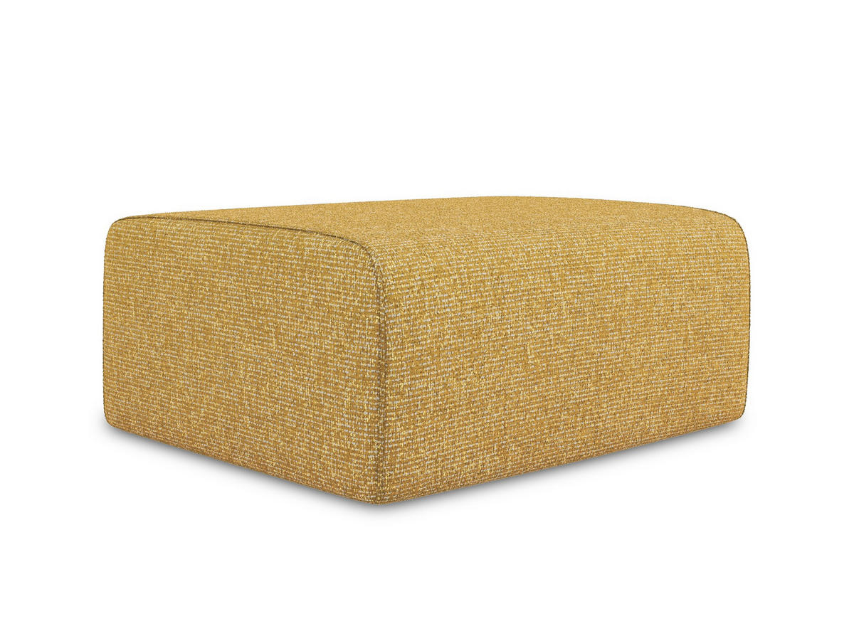 POUF Strukturstoff Stoff Gelb - Currygelb/Gelb, Kunststoff/Textil (90/80/60cm) - Makamii