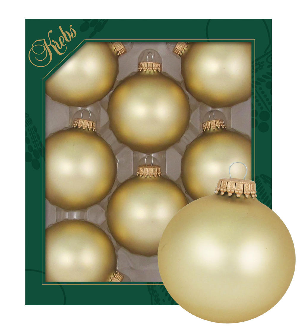 Krebs Glas Lauscha Christbaumkugeln Gold 7x7x7 cm