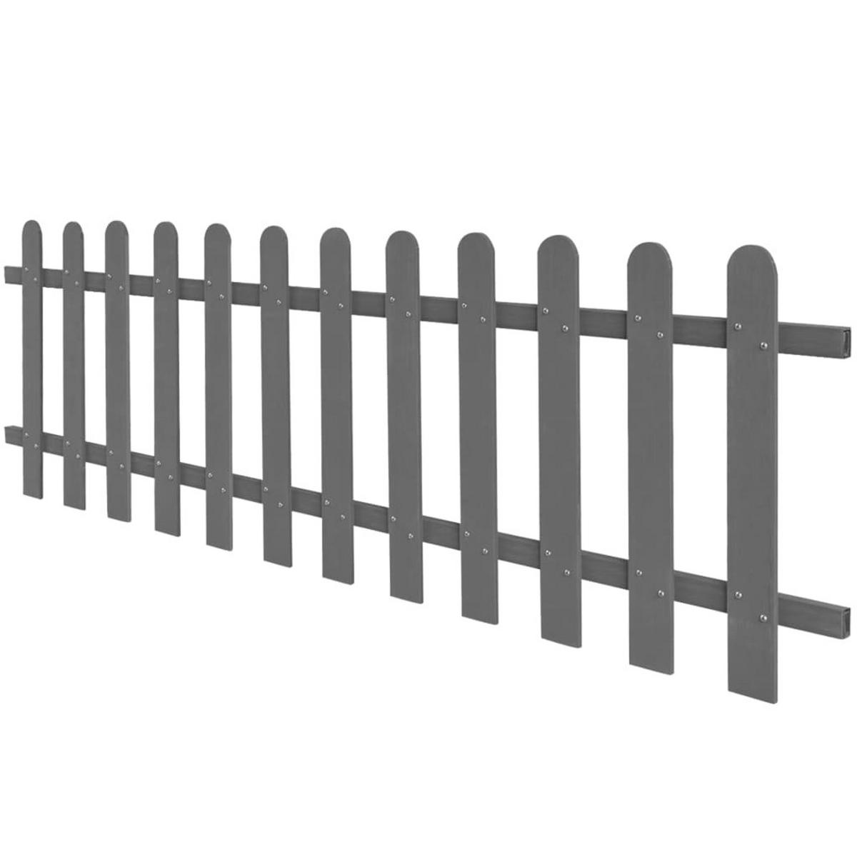 GARTENZAUN, Lattenzaun, 200/60 cm, aus WPC in Grau - Grau, Holz (200/60cm) - vidaXL