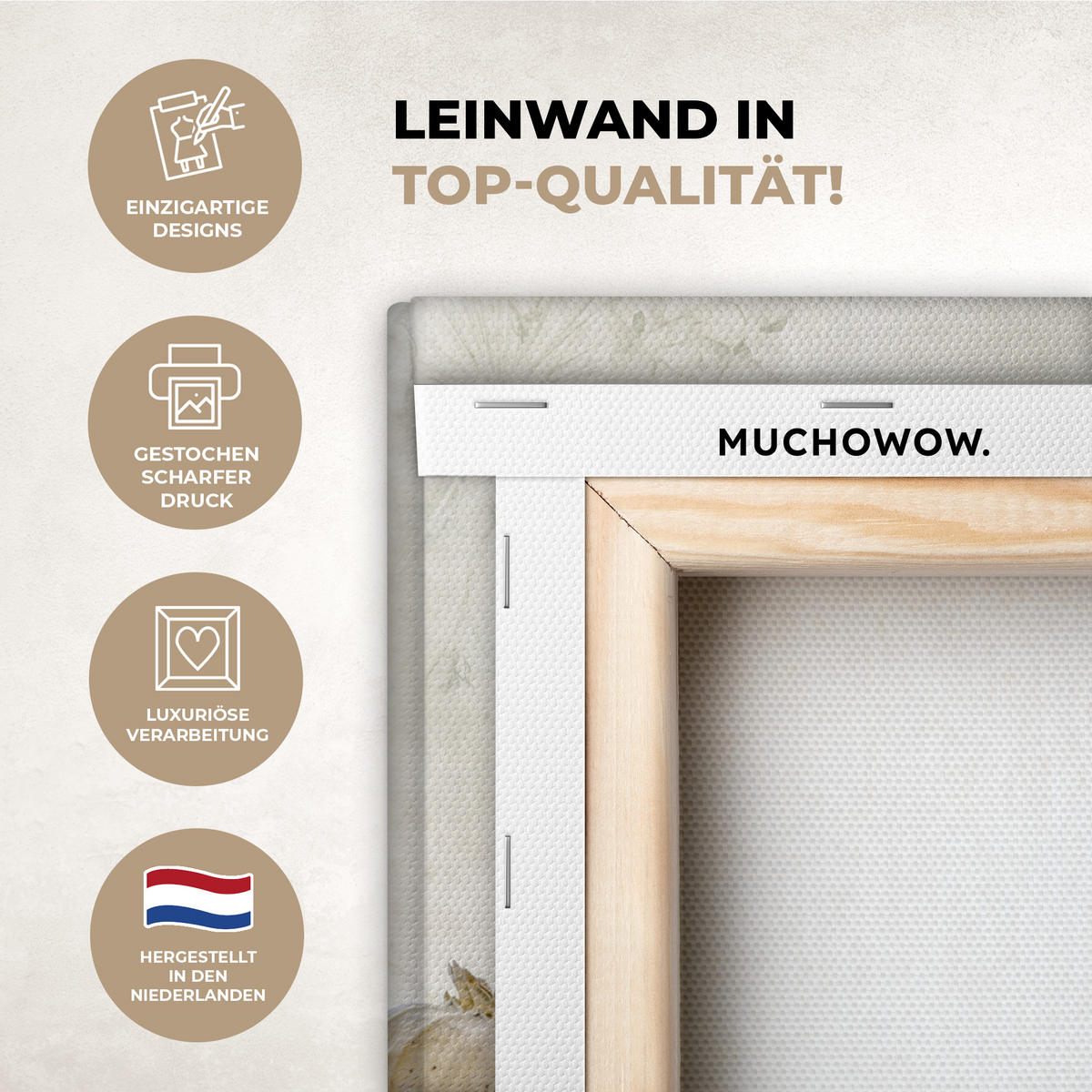 LEINWANDBILD Blumen - Aquarell - Stilleben - Braun - Vintage Deko Wohnzimmer 20x30 cm - Beige, Textil (20/30cm) - MuchoWow