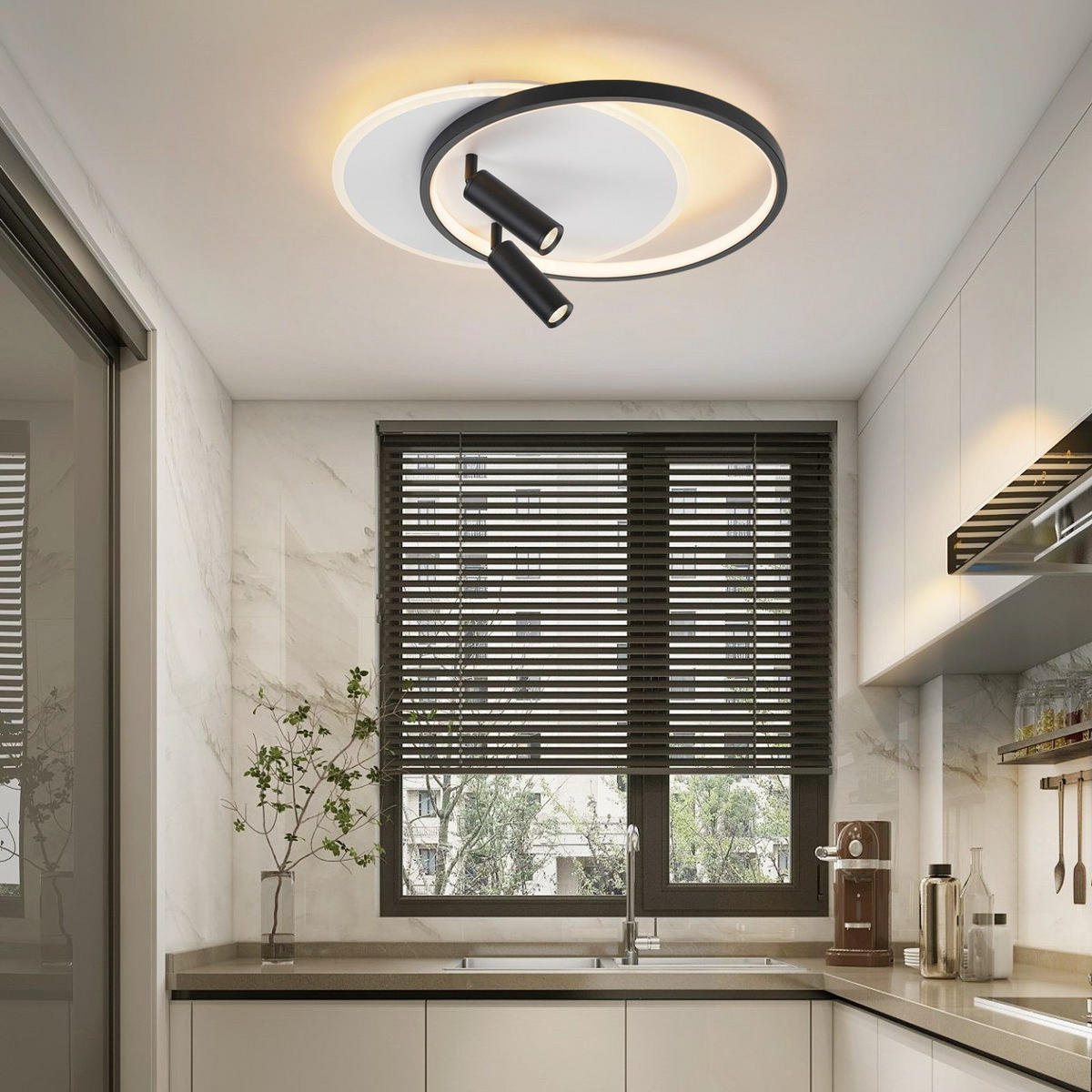 LED-DECKENLEUCHTE Macdougall 42/50/13cm - Weiß, Metall (50/42/13cm) - Nettlife