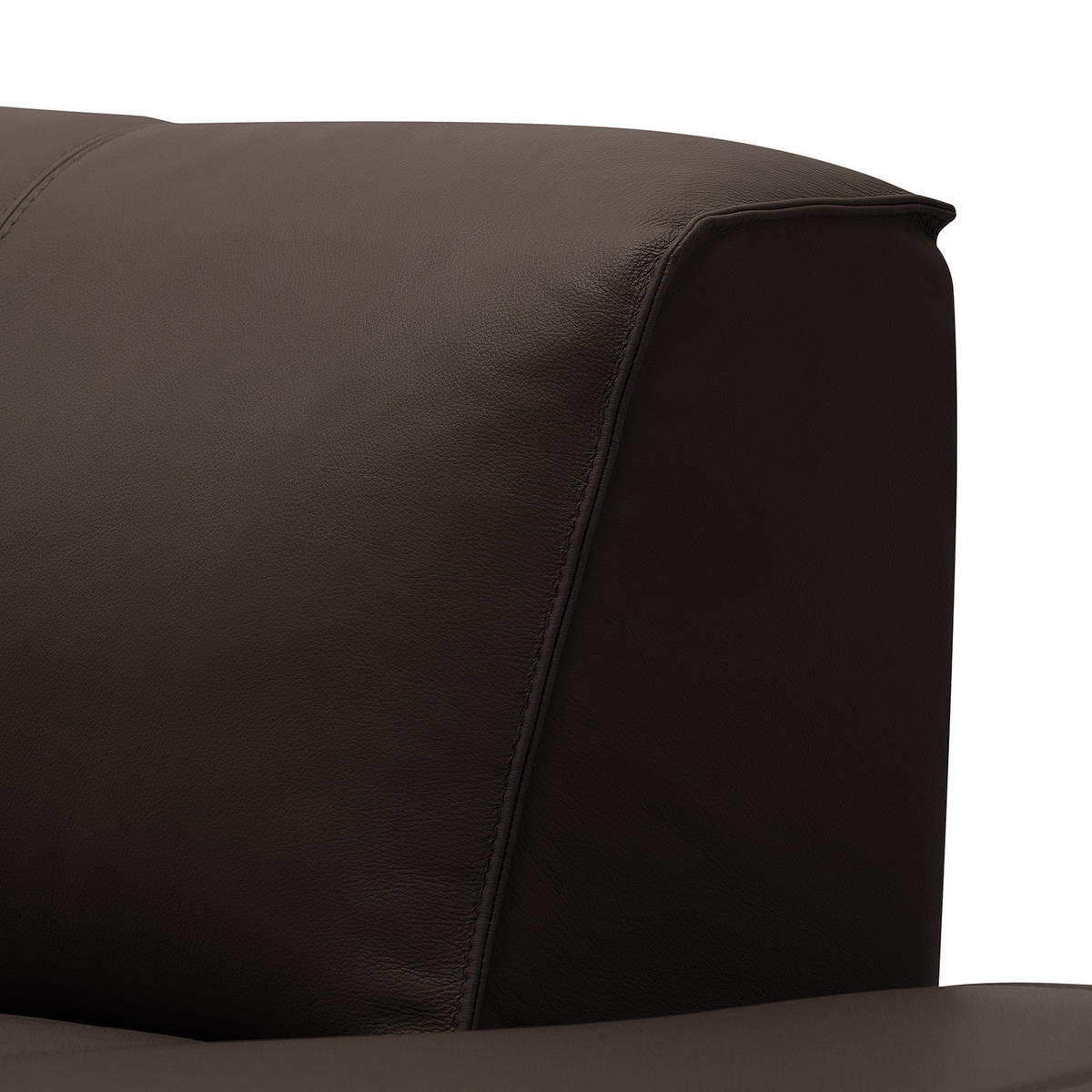 3-SITZER ECKSOFA mit Recamiere - Dunkelbraun/Schwarz, Leder/Kunststoff (295/231cm) - home24