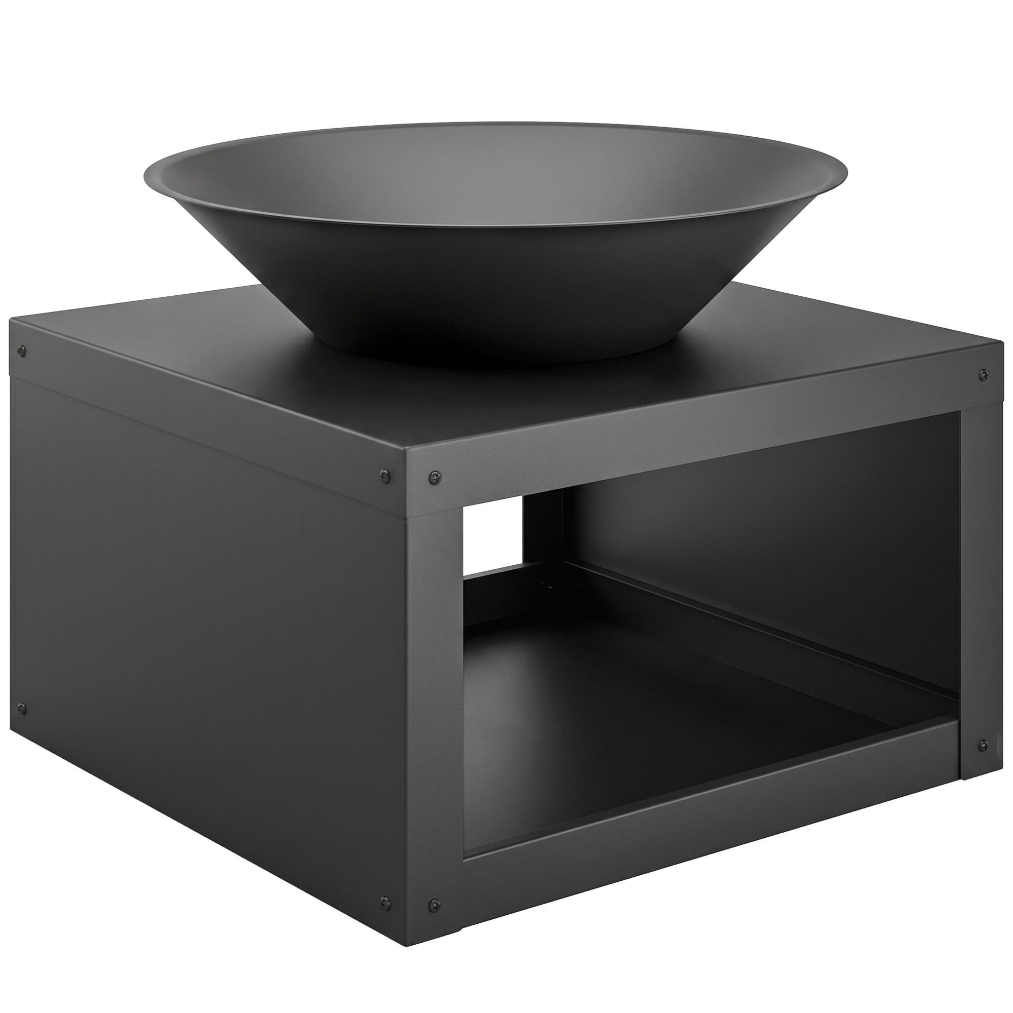FEUERSCHALE Metall Schwarz - Schwarz, Metall (60/49.5/60cm) - Outsunny