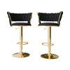 BARHOCKER-SET Muz BS-1141 (2 Stück in Samt) - Goldfarben/Schwarz, Textil/Metall (50/98/48cm) - MIRJAN24