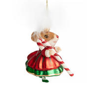 GLASKUGEL Mousinis, Rot, 7.5 x 8.5 x 11 cm, Dekorative Weihnachtsdeko - Rot, Glas (8.5/7.5/11cm) - home&you