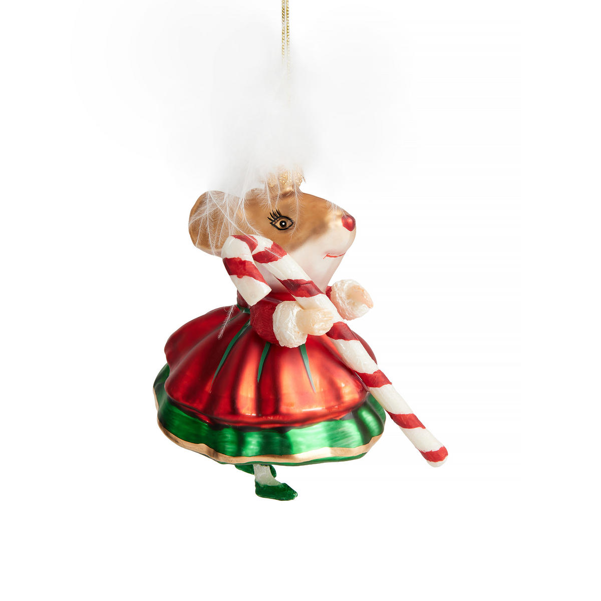 GLASKUGEL Mousinis, Rot, 7.5 x 8.5 x 11 cm, Dekorative Weihnachtsdeko - Rot, Glas (8.5/7.5/11cm) - home&you